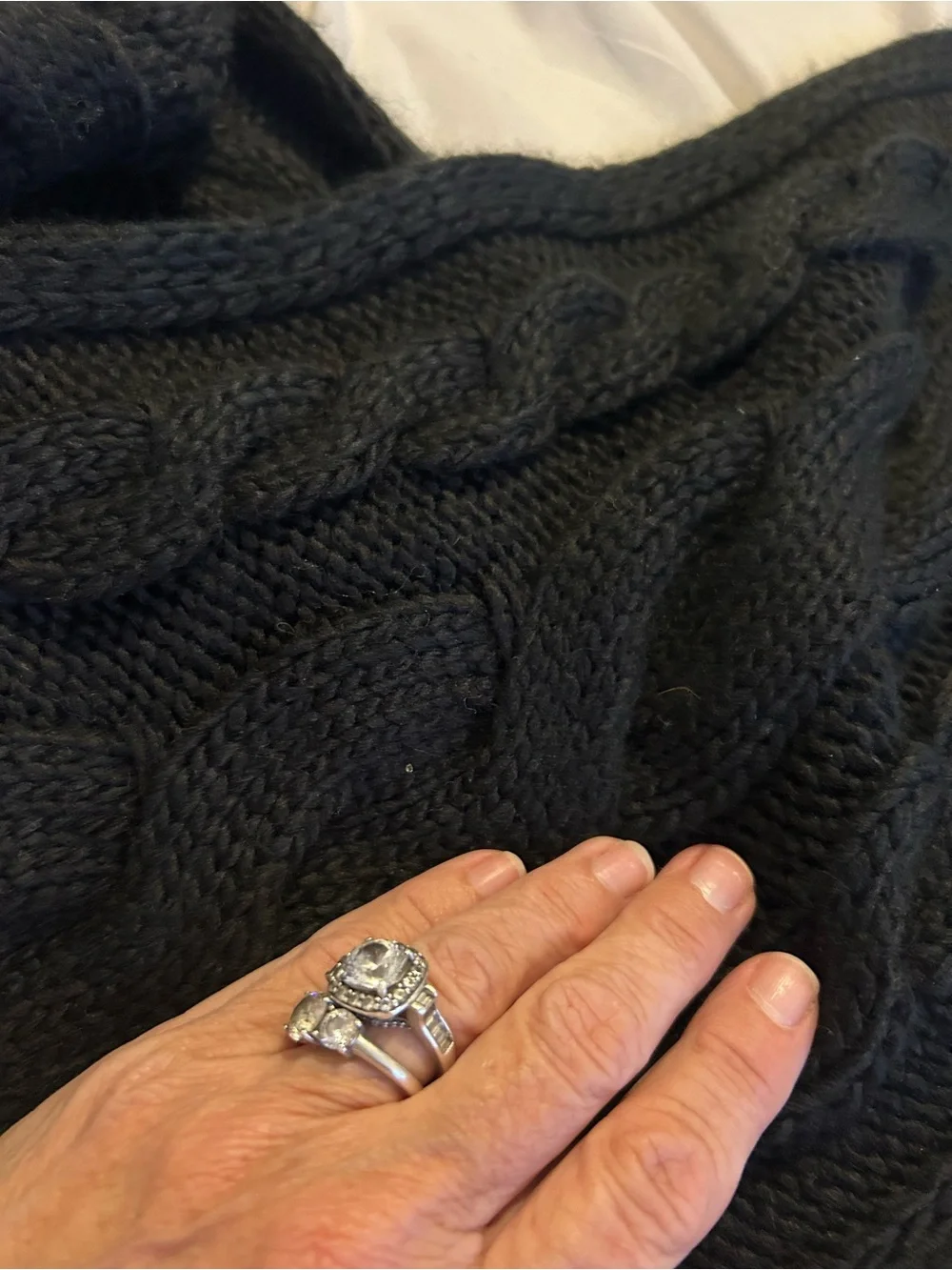 MICHAEL Michael Kors Black Cable Knit Scarf